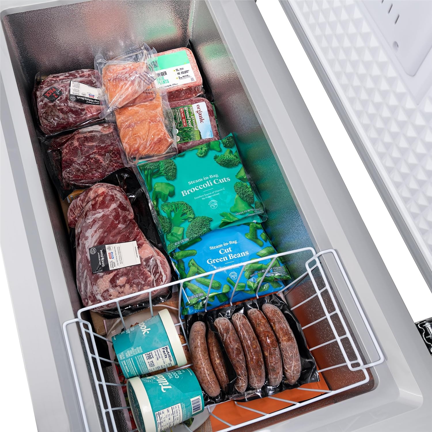 image:imageNewair 67 Cu Ft Chest Freezer with Removable Basket Quiet Deep Freezer Digital Temperature Control Top Open Door Alarm Fast Freeze Mode Compact Freezer Garage Storage Matte BlackCool Gray