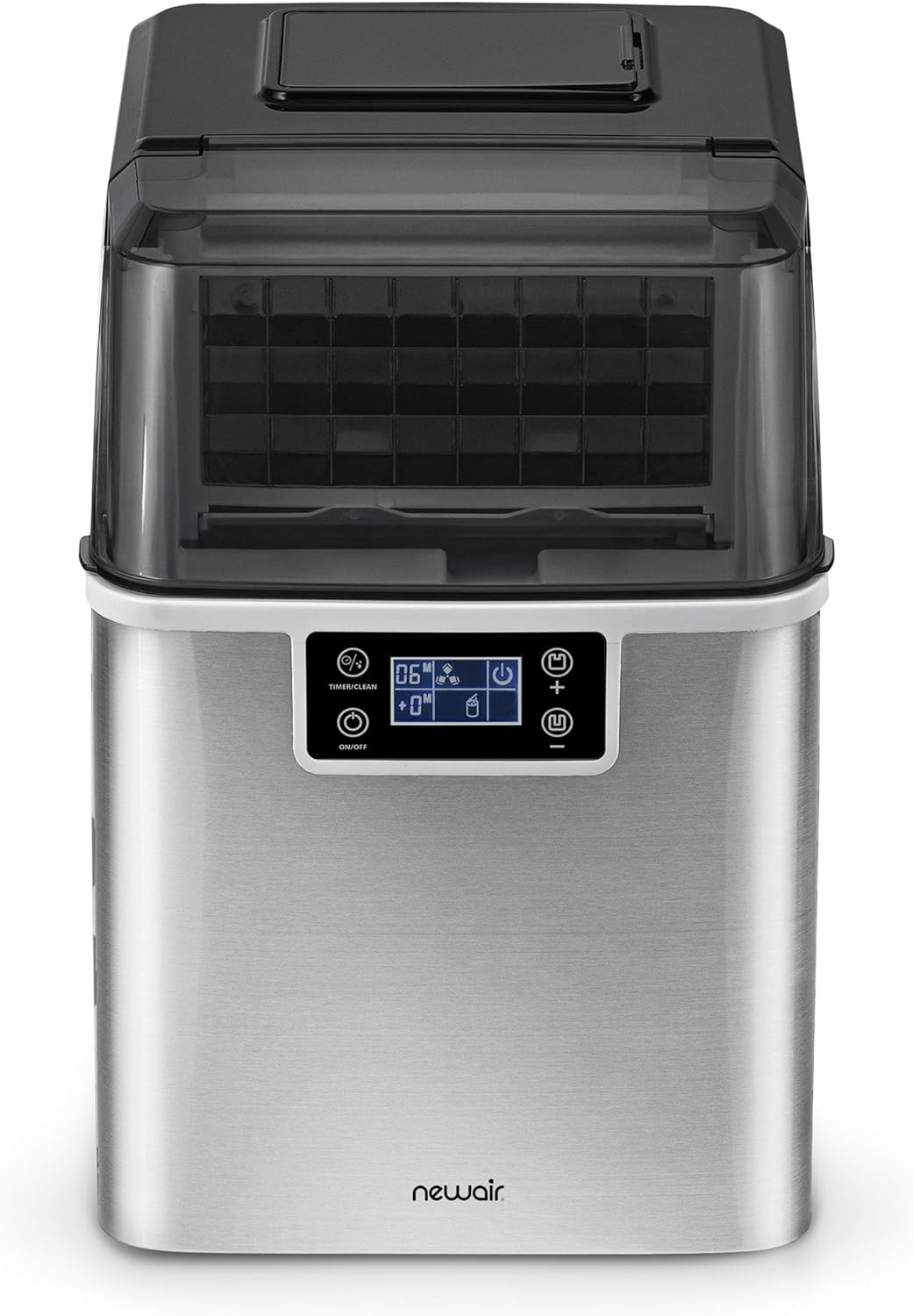 image:imageNewair Countertop Clear Ice Maker 45lbsDay Ice Cube Machine SelfCleaning Function and Custom Ice Thickness Portable Ice Maker 24H Timer Ideal for Home Office and Outdoor Bar Stainless Steel