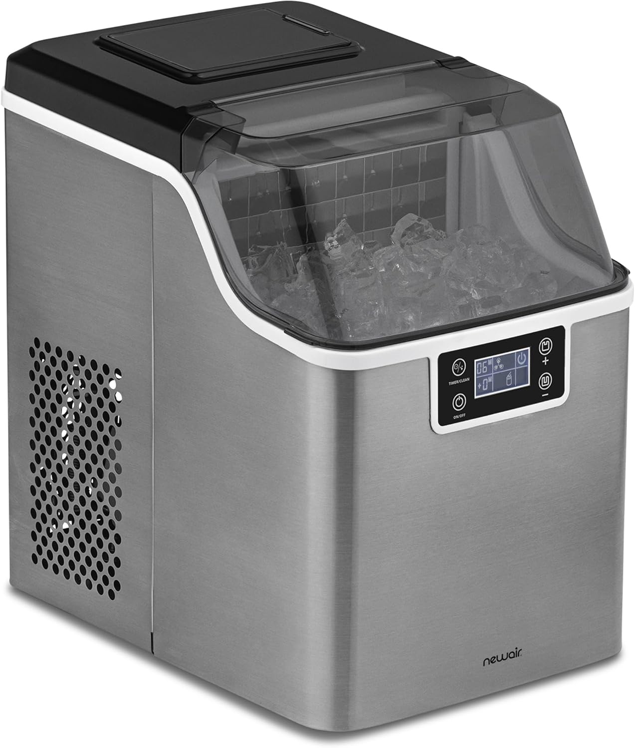 image:imageNewair Countertop Clear Ice Maker 45lbsDay Ice Cube Machine SelfCleaning Function and Custom Ice Thickness Portable Ice Maker 24H Timer Ideal for Home Office and Outdoor Bar Stainless Steel