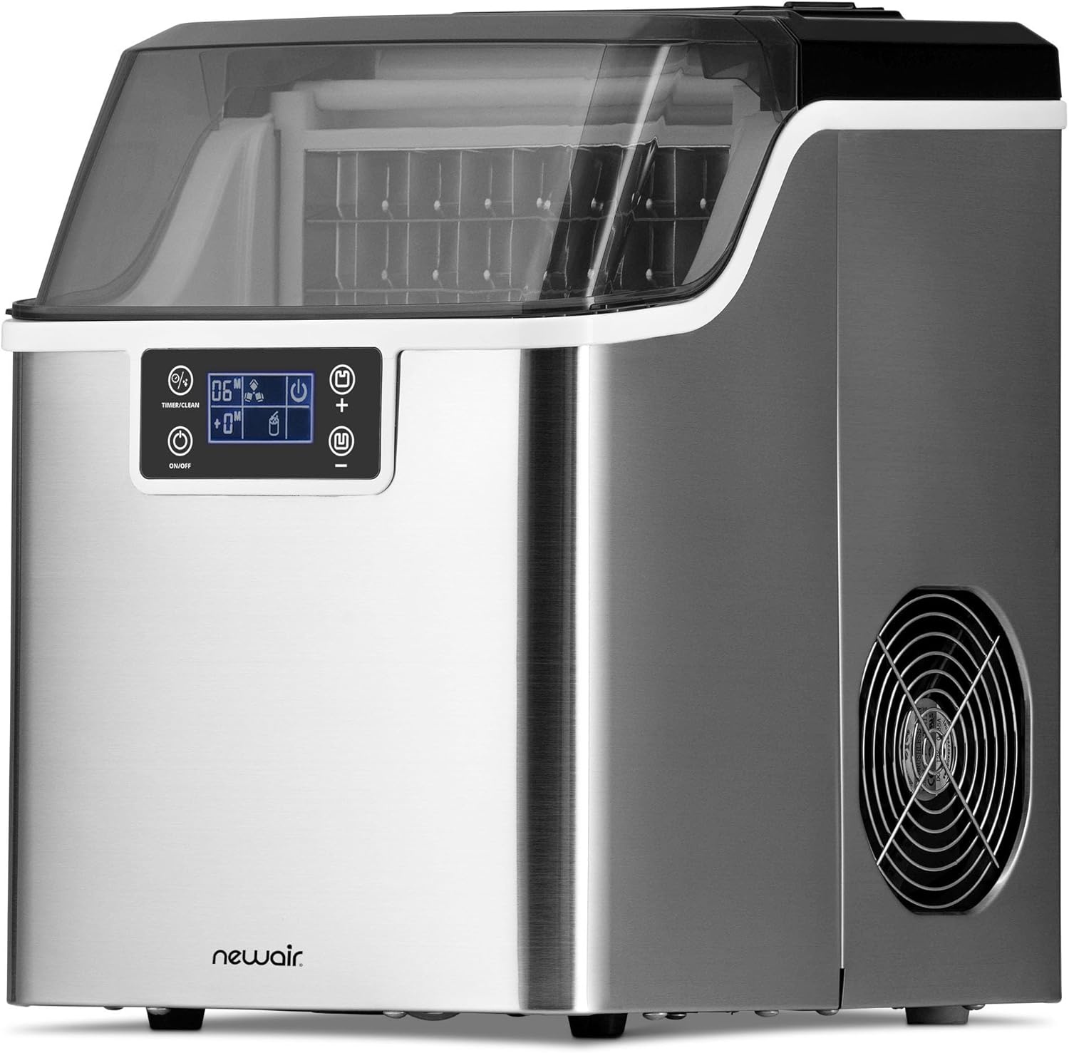 image:imageNewair Countertop Clear Ice Maker 45lbsDay Ice Cube Machine SelfCleaning Function and Custom Ice Thickness Portable Ice Maker 24H Timer Ideal for Home Office and Outdoor Bar Stainless Steel