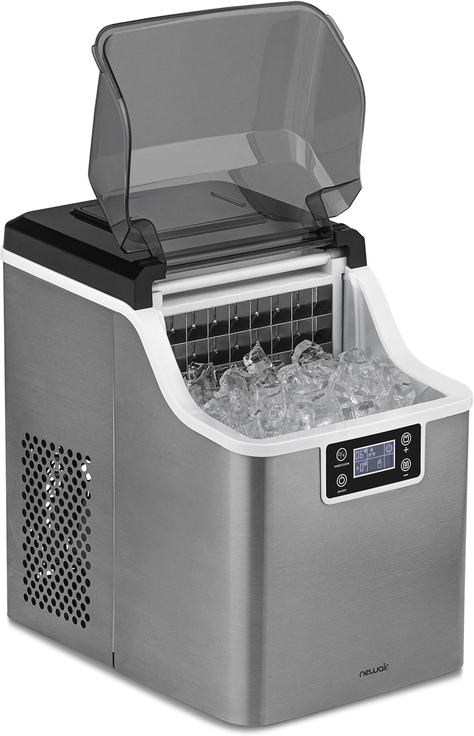 image:imageNewair Countertop Clear Ice Maker 45lbsDay Ice Cube Machine SelfCleaning Function and Custom Ice Thickness Portable Ice Maker 24H Timer Ideal for Home Office and Outdoor Bar Stainless Steel