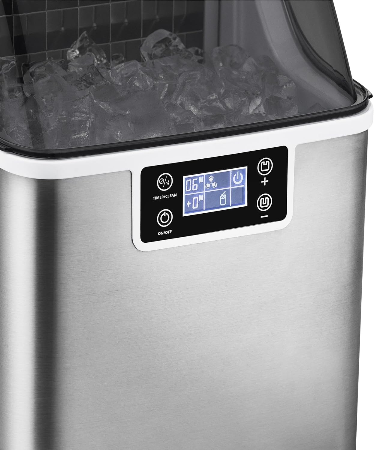 image:imageNewair Countertop Clear Ice Maker 45lbsDay Ice Cube Machine SelfCleaning Function and Custom Ice Thickness Portable Ice Maker 24H Timer Ideal for Home Office and Outdoor Bar Stainless Steel