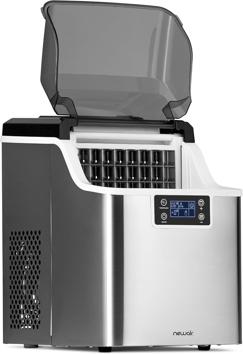 image:imageNewair Countertop Clear Ice Maker 45lbsDay Ice Cube Machine SelfCleaning Function and Custom Ice Thickness Portable Ice Maker 24H Timer Ideal for Home Office and Outdoor Bar Stainless Steel