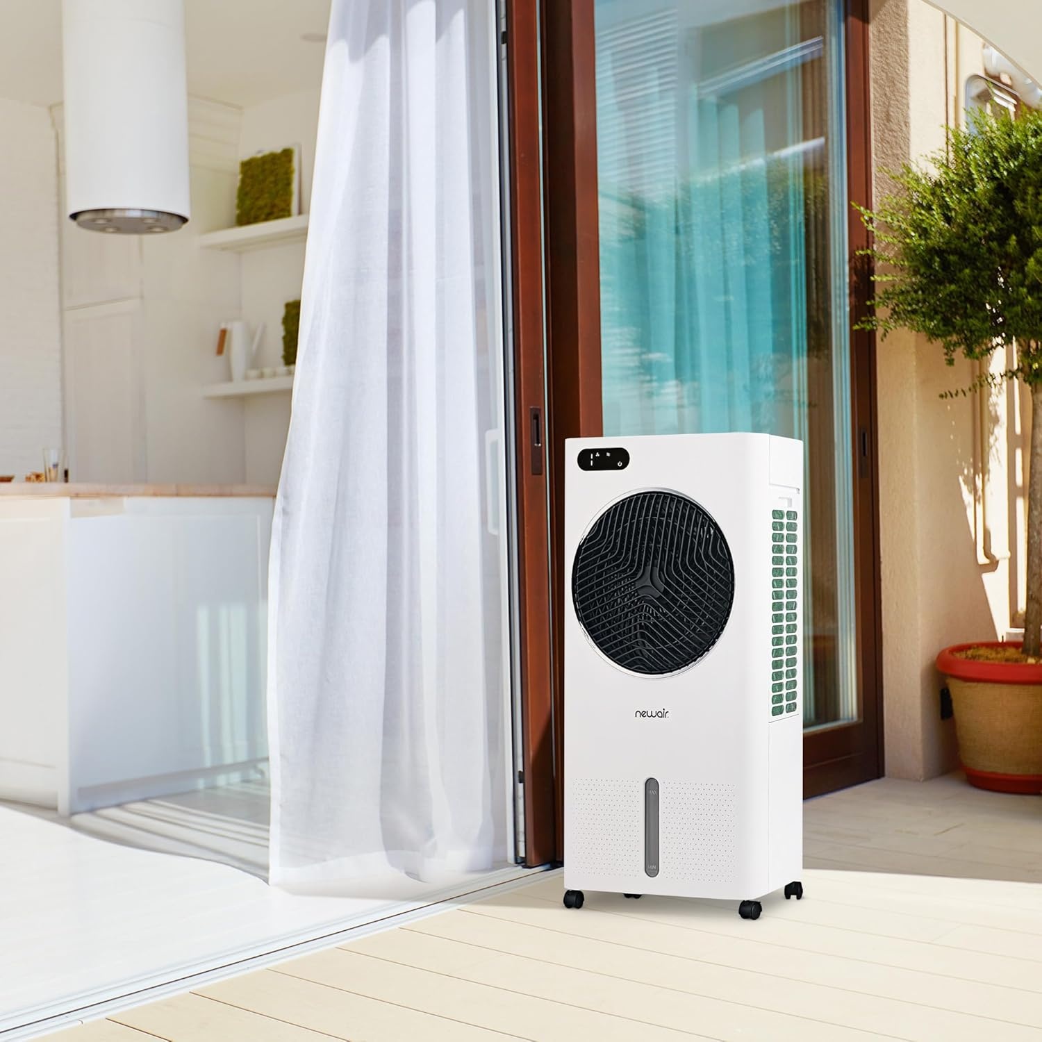 image:imageNewair Evaporative Air Cooler AC Portable Air Conditioner Alternative with 1600 CFM Airflow Room Cooling Fan for Bedroom Garage amp Indoor Use WhiteWhite