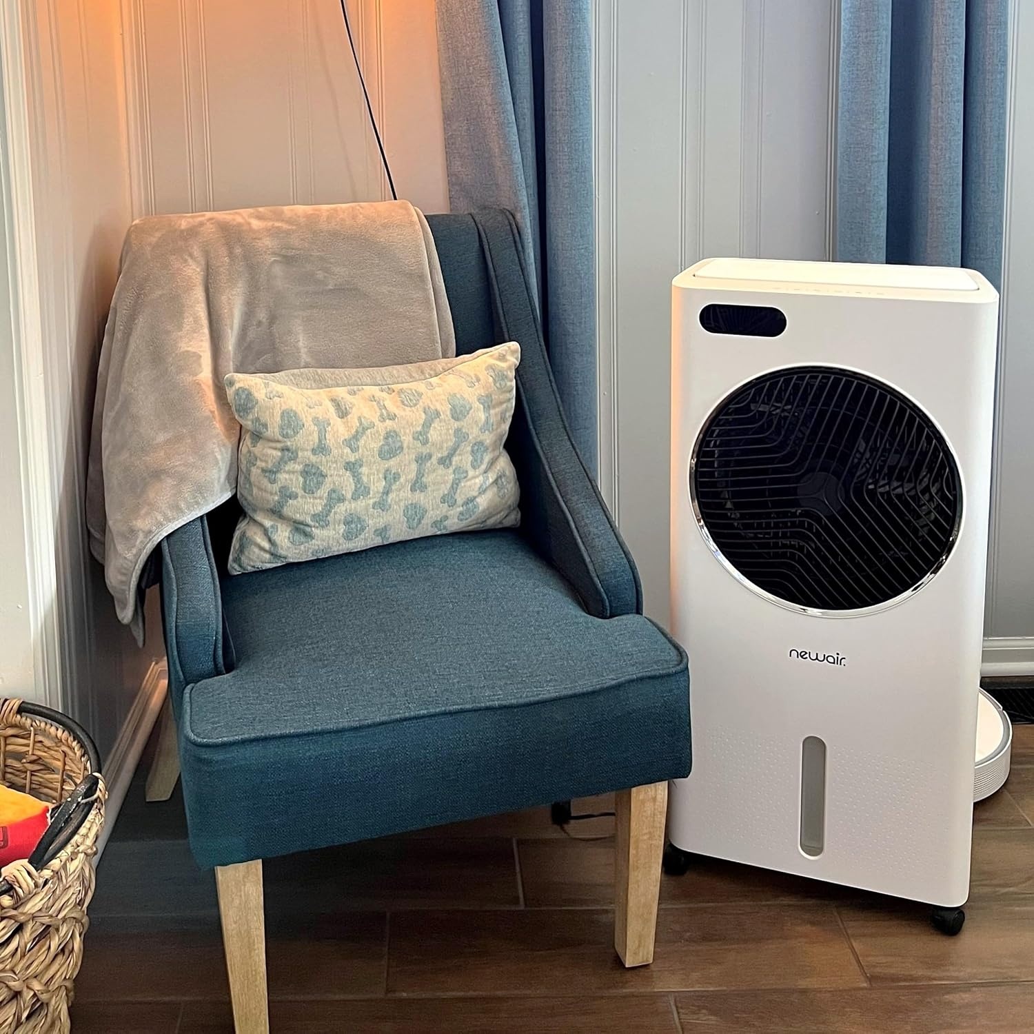 image:imageNewair Evaporative Air Cooler AC Portable Air Conditioner Alternative with 1600 CFM Airflow Room Cooling Fan for Bedroom Garage amp Indoor Use WhiteWhite