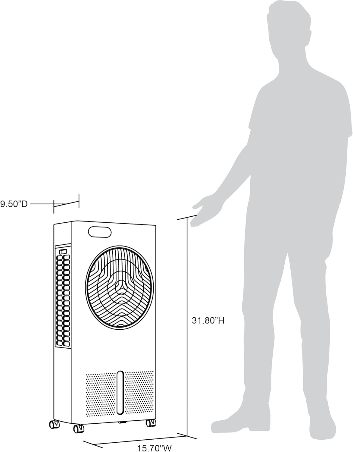 image:imageNewair Evaporative Air Cooler AC Portable Air Conditioner Alternative with 1600 CFM Airflow Room Cooling Fan for Bedroom Garage amp Indoor Use WhiteWhite