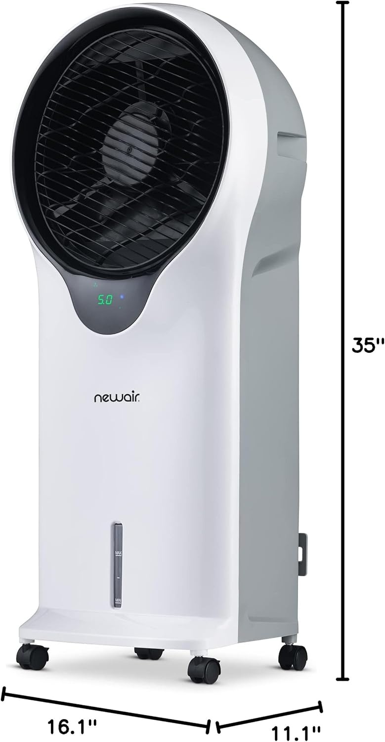 image:imageNewair Evaporative Air Cooler AC Portable Air Conditioner Alternative with 470 CFM Airflow Room Cooling Fan for Bedroom Garage amp Indoor Use White