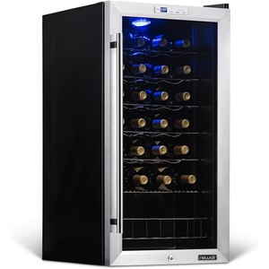 image:imageNewAir 17 Wine Fridge for 27 Bottles  Freestanding Wine Cooler Refrigerator with Glass Door  Quiet Compressor Cooling Adjustable Metal Racks amp LED Light  Stainless Steel