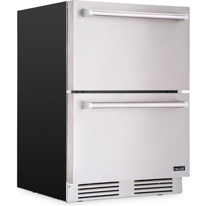 image:imageNewAir 24 Dual Zone Outdoor Beverage Fridge and Freezer  Freestanding or BuiltIn Under counter Refrigerator for Outside Patio  Dual Drawers that Refrigerate and Freeze  Stainless Steel