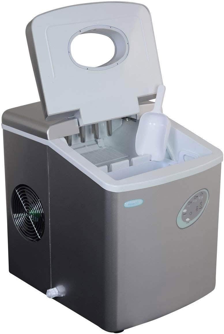 image:imageCountertop Ice Maker Machine 28 lbs of Ice in 24 Hours Portable Design in Silver with 3 Bullet Ice Cube Sizes