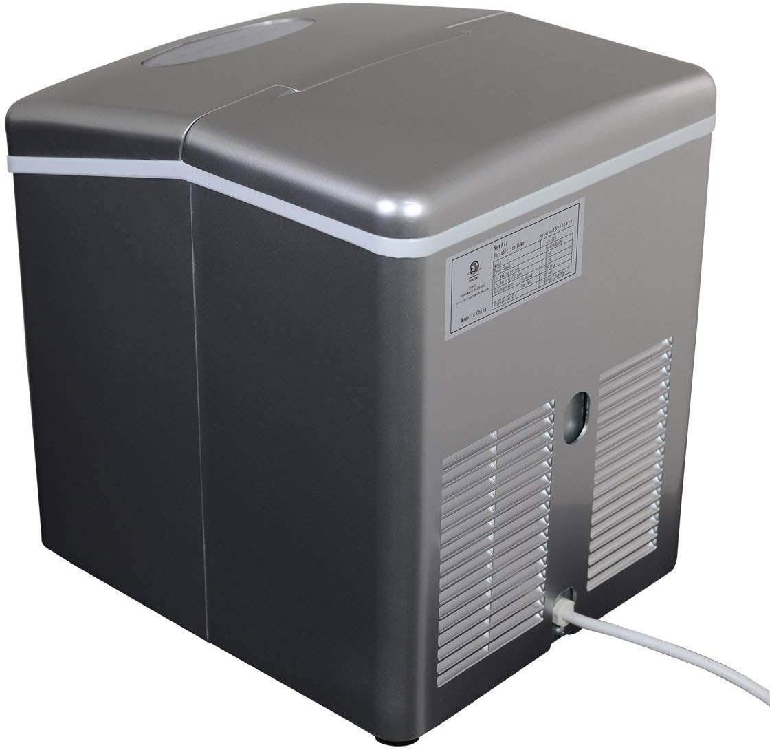 image:imageCountertop Ice Maker Machine 28 lbs of Ice in 24 Hours Portable Design in Silver with 3 Bullet Ice Cube Sizes