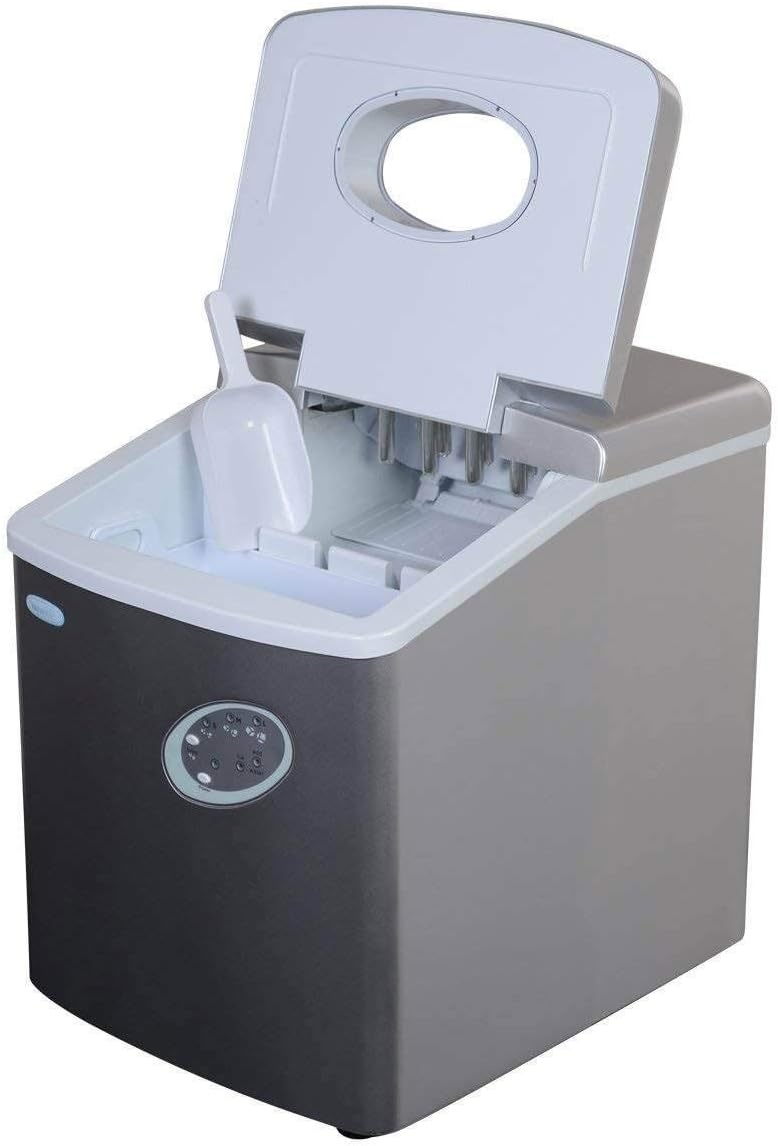 image:imageCountertop Ice Maker Machine 28 lbs of Ice in 24 Hours Portable Design in Silver with 3 Bullet Ice Cube Sizes