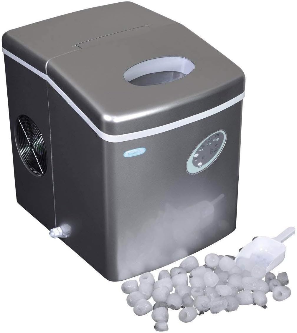 image:imageCountertop Ice Maker Machine 28 lbs of Ice in 24 Hours Portable Design in Silver with 3 Bullet Ice Cube Sizes