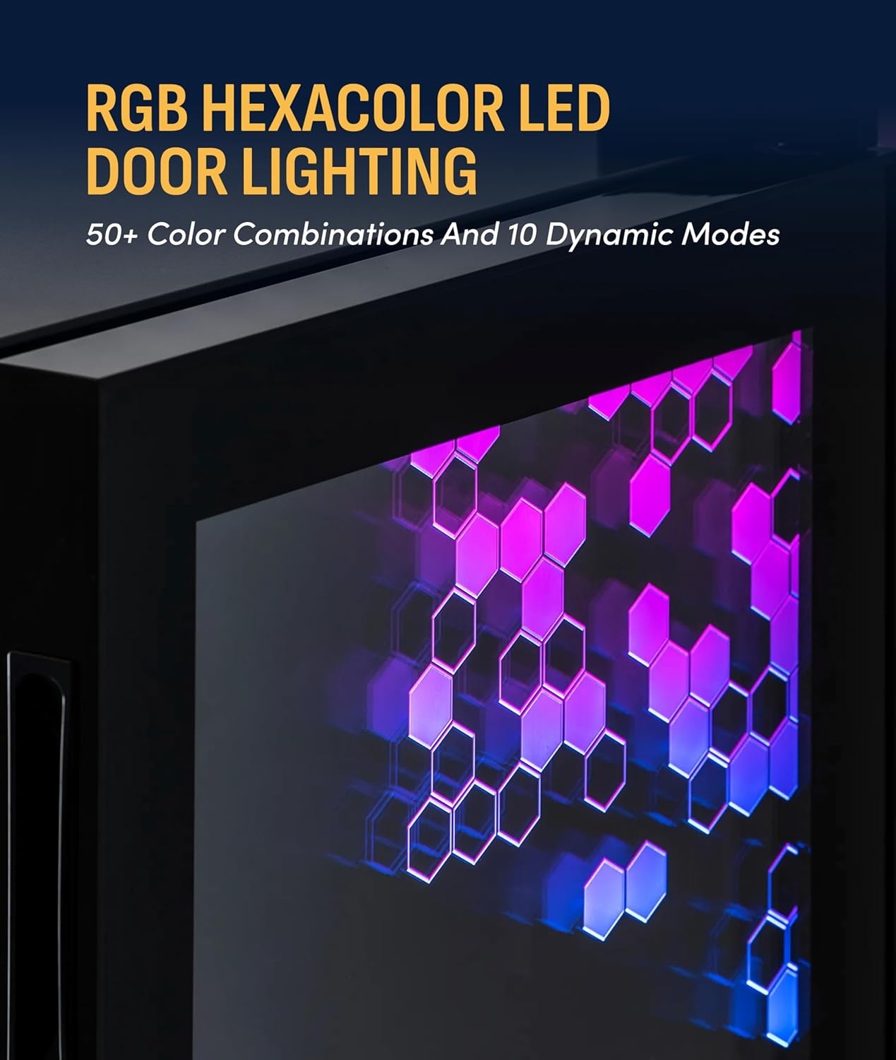 image:imageNewAir 126 Can Beverage Refrigerator with HexaColor LED Lights Small Mini Fridge for Bedroom Gaming Room or Office Remote Controlled Lighting amp Quiet Cooling126 can