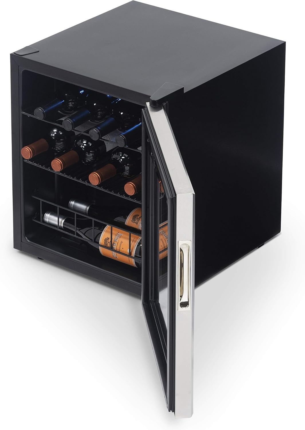image:imageNewAir 19 Wine Fridge for 23 Bottles Freestanding Wine Cooler Refrigerator with Glass Door Quiet Compressor Cooling amp Digital Thermostat Stainless SteelStainless Steel
