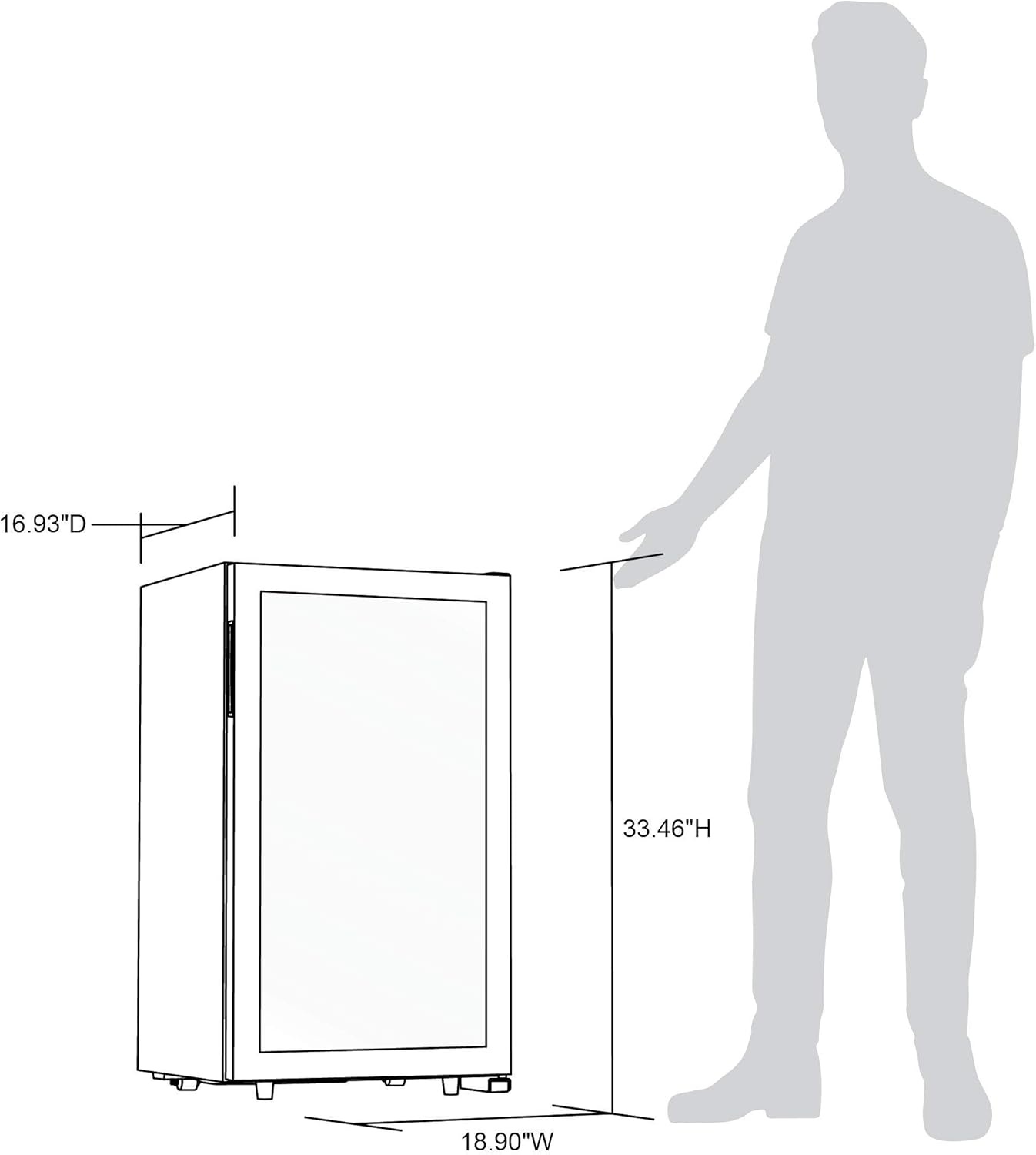 image:imageNewAir 19 Wine Fridge for 23 Bottles Freestanding Wine Cooler Refrigerator with Glass Door Quiet Compressor Cooling amp Digital Thermostat Stainless SteelStainless Steel