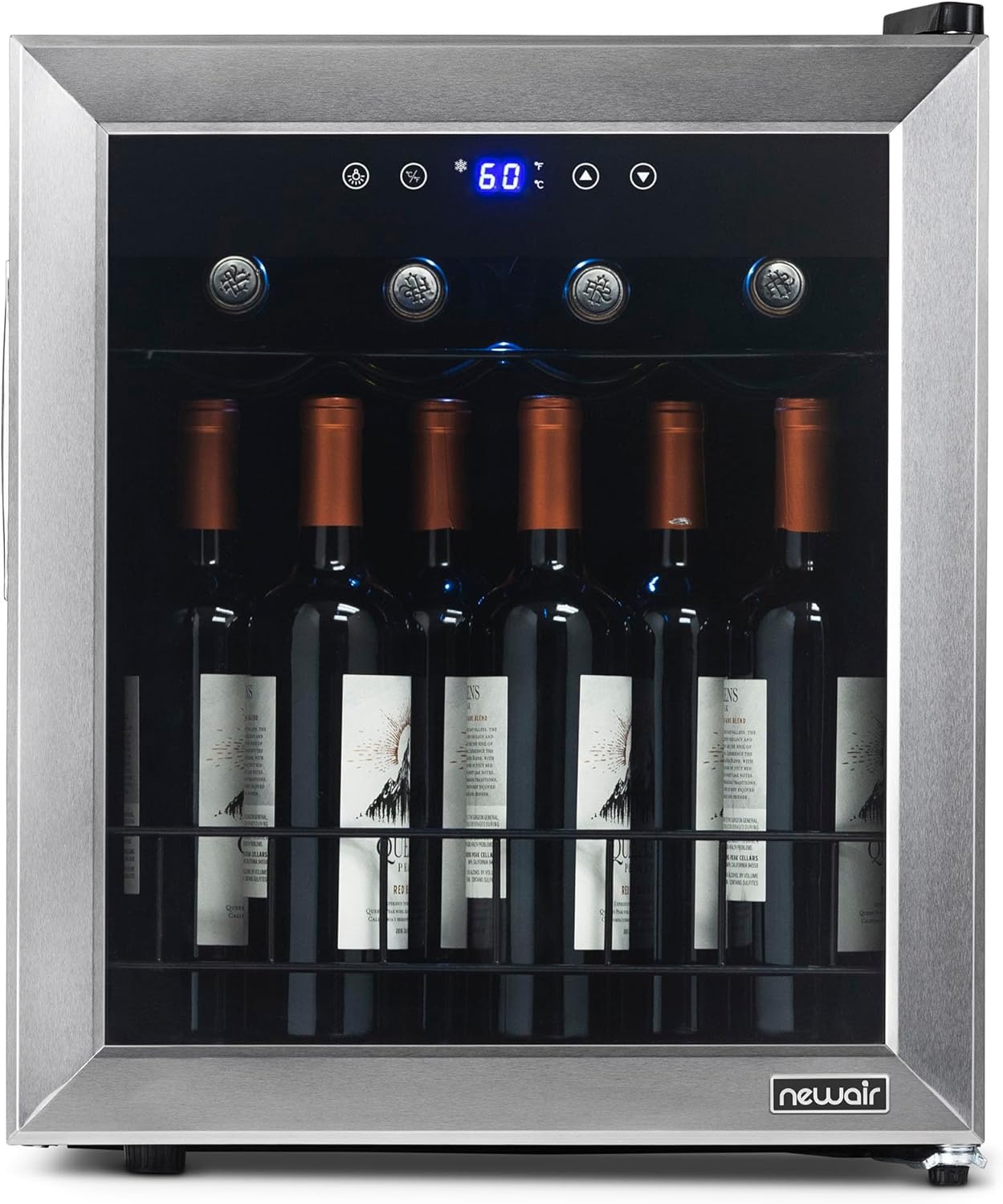 image:imageNewAir 19 Wine Fridge for 23 Bottles Freestanding Wine Cooler Refrigerator with Glass Door Quiet Compressor Cooling amp Digital Thermostat Stainless SteelStainless Steel