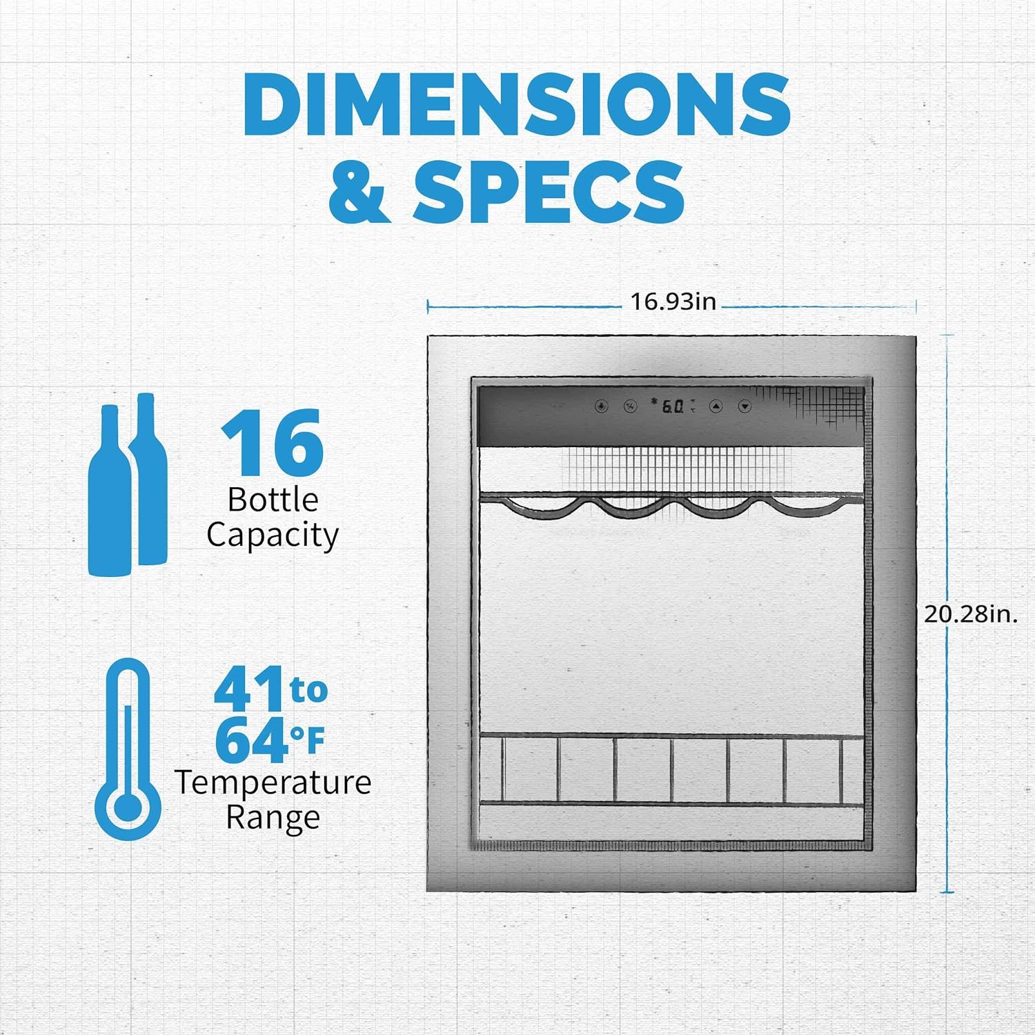 image:imageNewAir 19 Wine Fridge for 23 Bottles Freestanding Wine Cooler Refrigerator with Glass Door Quiet Compressor Cooling amp Digital Thermostat Stainless SteelStainless Steel