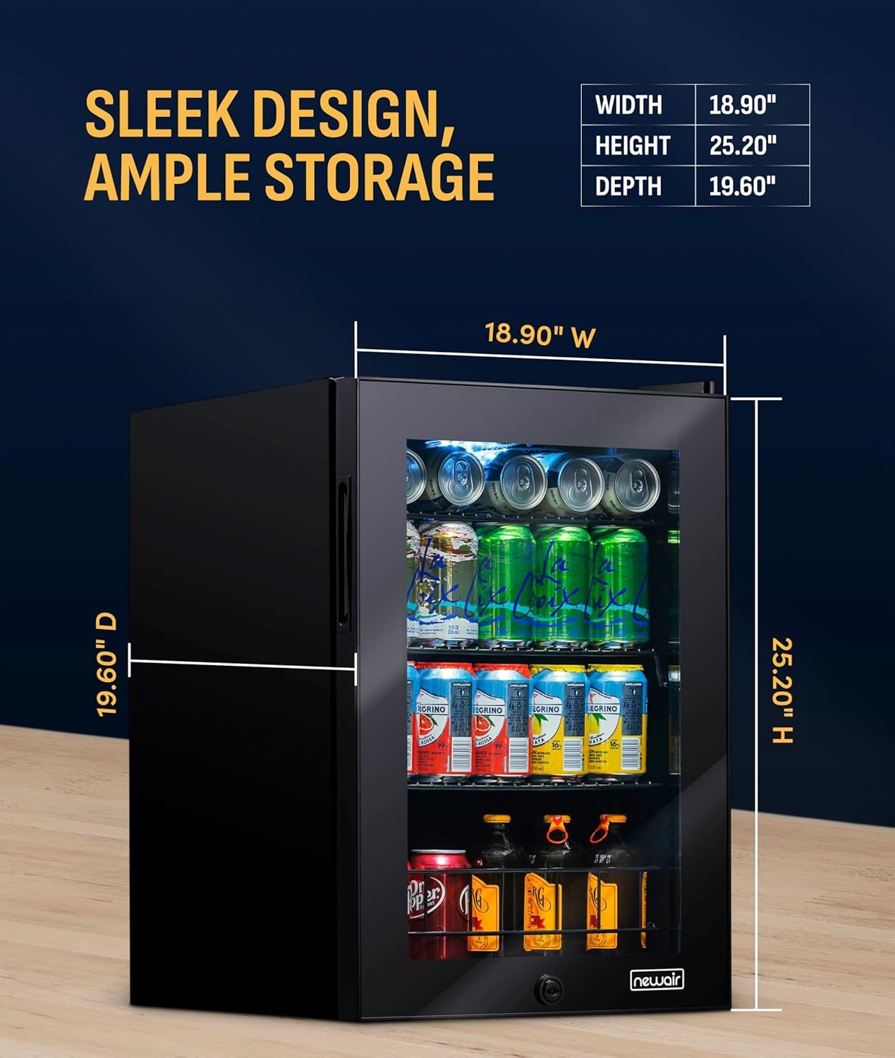 image:imageNewAir 24 Dual Zone Beverage Refrigerator amp Wine Cooler for 18 Bottles amp 60 Cans Freestanding or BuiltIn Under Counter Mini Fridge for Beer Wine and Soda Stainless Steel90 Can