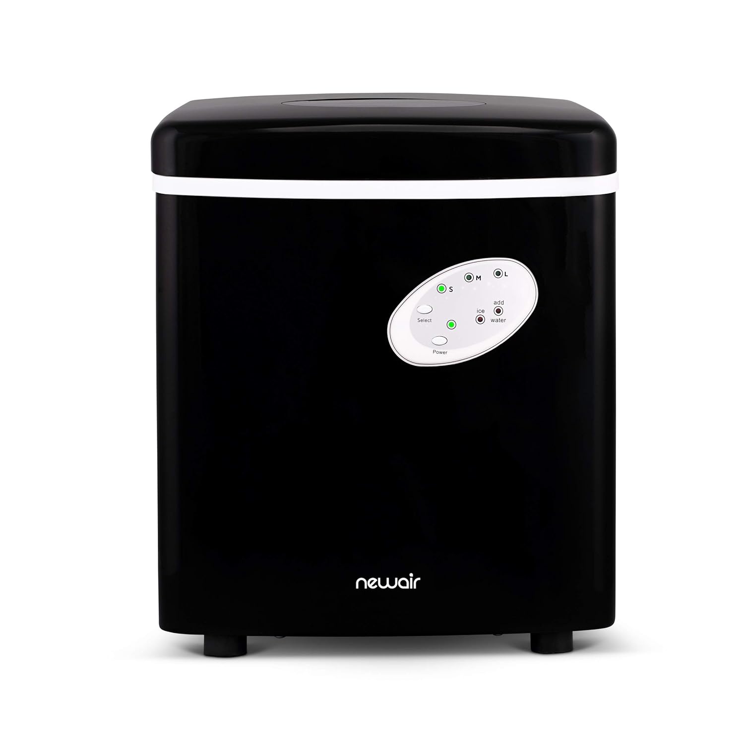 image:imageNewAir Counter Top Ice Maker Machine Black Compact Automatic Ice Maker Cubes Ready in 6 Minutes 28 Pounds in 24 Hours Perfect for HomeKitchenOfficeBarBlack