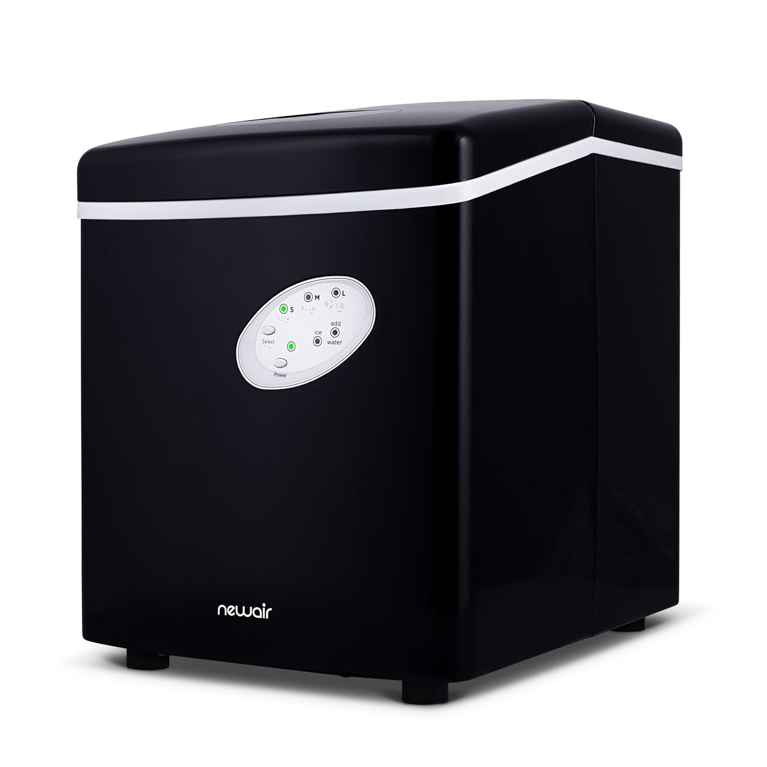 image:imageNewAir Counter Top Ice Maker Machine Black Compact Automatic Ice Maker Cubes Ready in 6 Minutes 28 Pounds in 24 Hours Perfect for HomeKitchenOfficeBarBlack