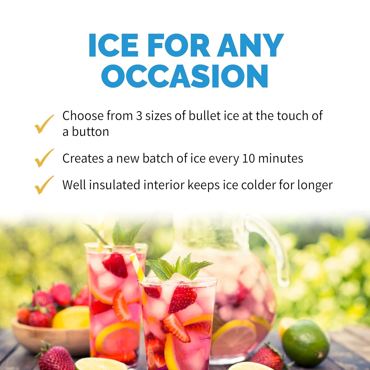 image:imageNewAir Counter Top Ice Maker Machine Black Compact Automatic Ice Maker Cubes Ready in 6 Minutes 28 Pounds in 24 Hours Perfect for HomeKitchenOfficeBarBlack