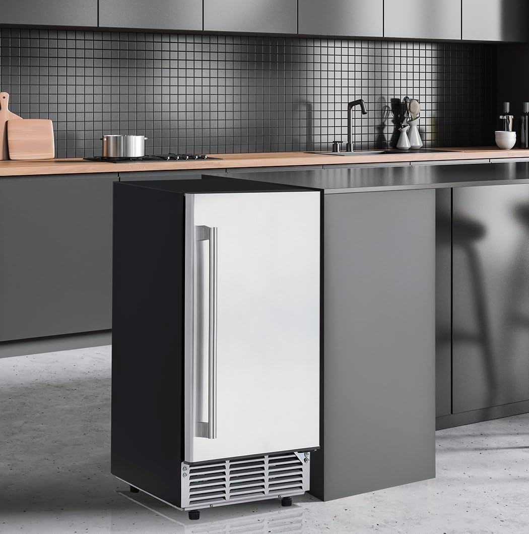 image:imageNewair 15 Commercial Nugget Ice Maker Freestanding or Builtin Under Counter Ice Maker with 80 lbsDay Production for Home Bar Kitchen amp Restaurant Use Stainless Steel