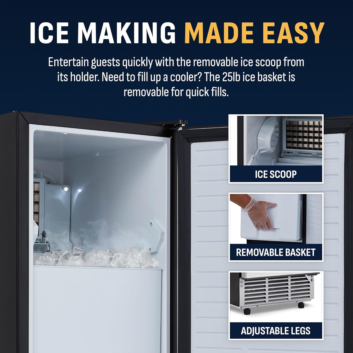 image:imageNewair 15 Commercial Nugget Ice Maker Freestanding or Builtin Under Counter Ice Maker with 80 lbsDay Production for Home Bar Kitchen amp Restaurant Use Stainless Steel