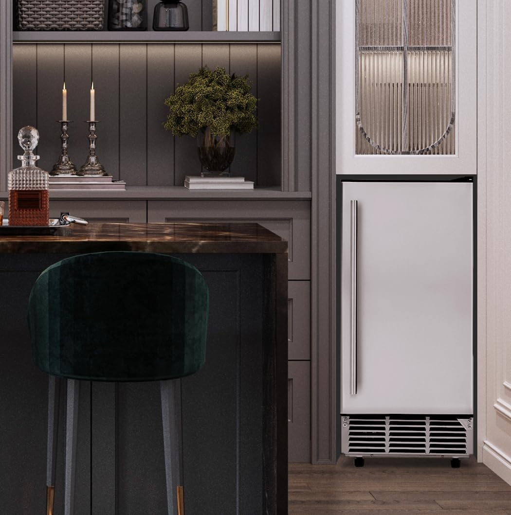 image:imageNewair 15 Commercial Nugget Ice Maker Freestanding or Builtin Under Counter Ice Maker with 80 lbsDay Production for Home Bar Kitchen amp Restaurant Use Stainless Steel