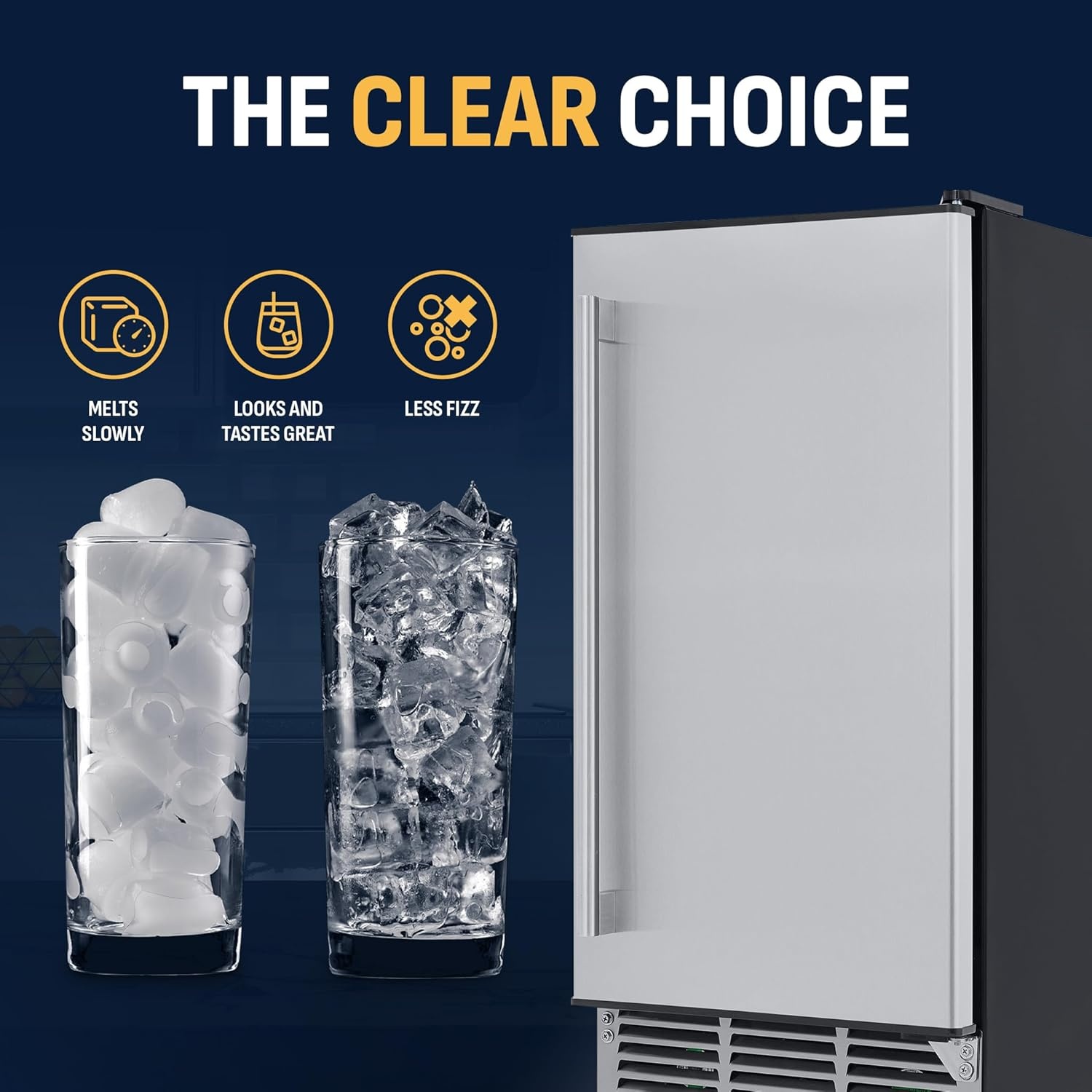image:imageNewair 15 Commercial Nugget Ice Maker Freestanding or Builtin Under Counter Ice Maker with 80 lbsDay Production for Home Bar Kitchen amp Restaurant Use Stainless Steel