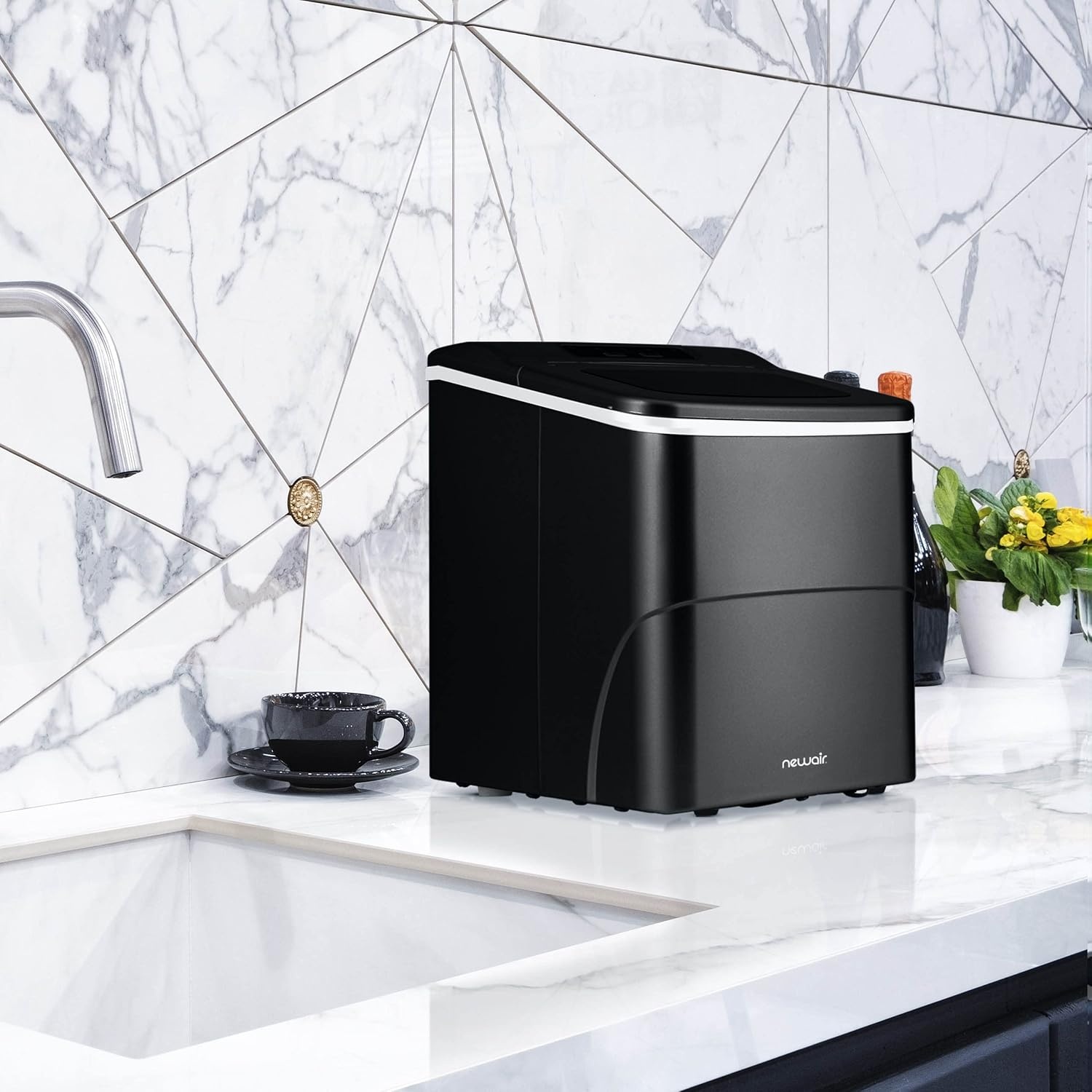 image:imageNewair Mini Bullet Ice Maker Countertop 26 lbsDay Portable Ice Machine SpaceSaving Ice Maker for Home Office amp RV Stainless SteelMatte Black