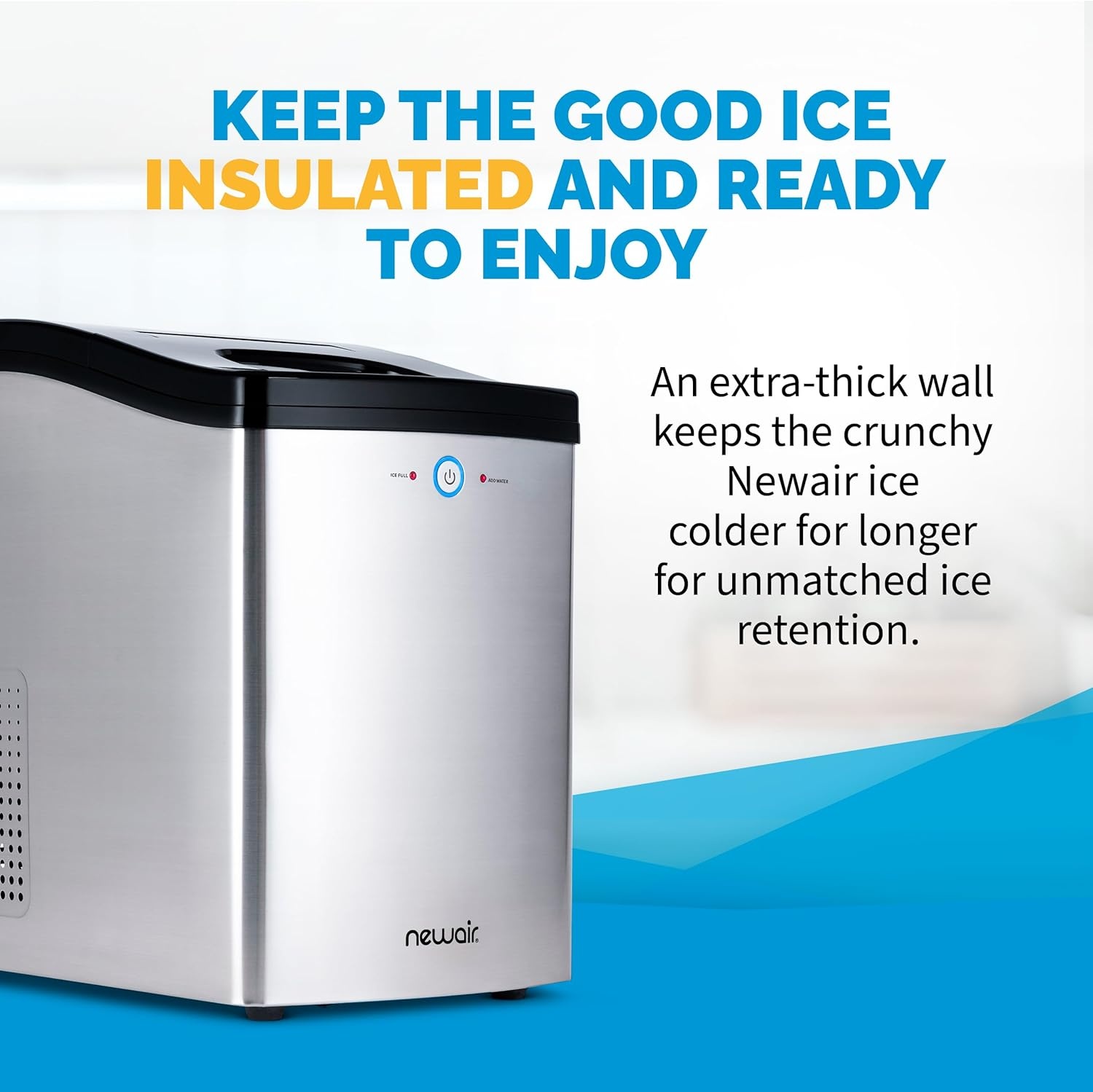 image:imageNewair Nugget Ice Maker Sonic Speed Countertop Crunchy Ice Pellet Machine 45 lbs of Ice a Day Stainless Steel SelfCleaning Function and BPAFree Parts Perfect for Home Kitchen and More