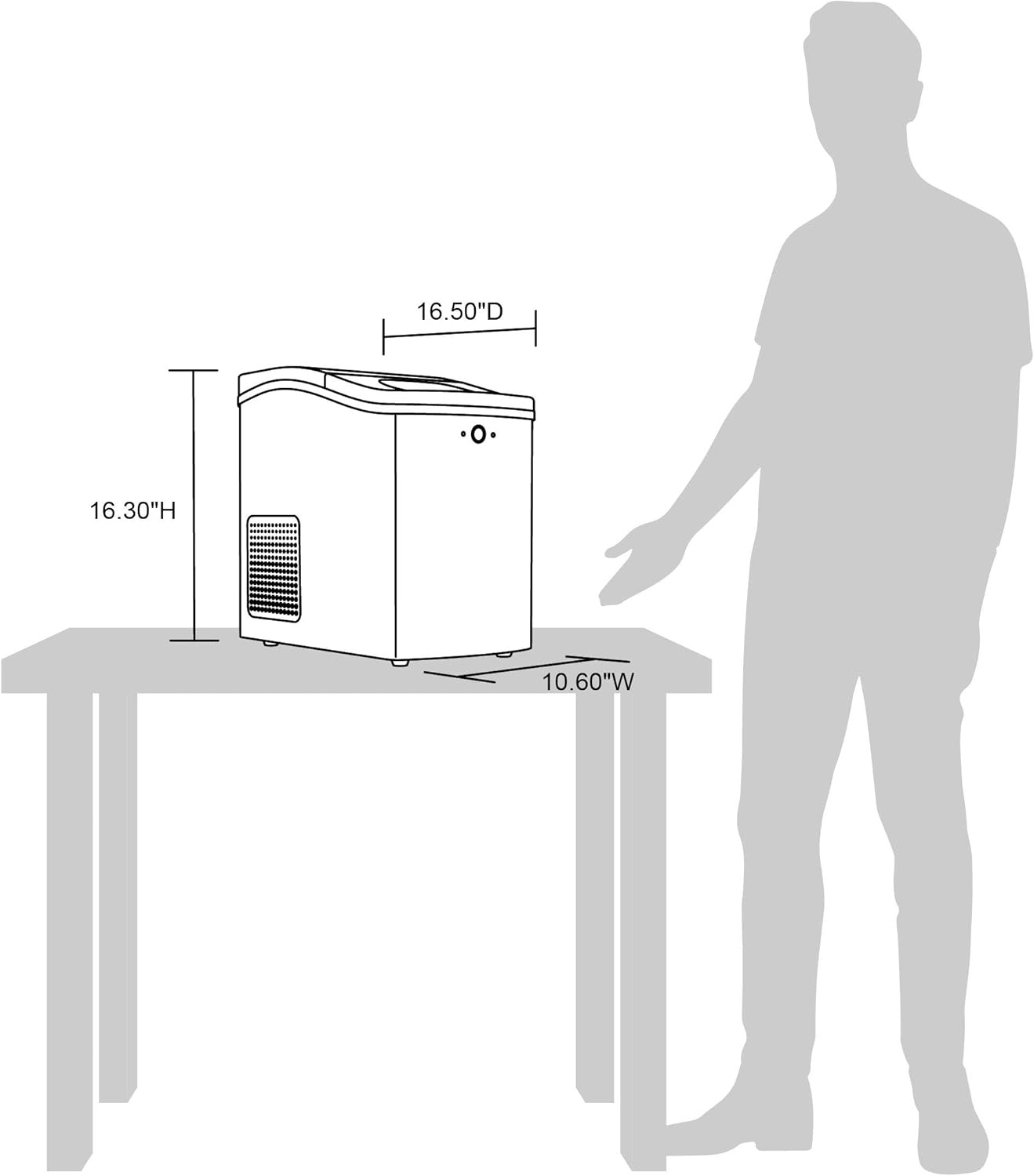 image:imageNewair Nugget Ice Maker Sonic Speed Countertop Crunchy Ice Pellet Machine 45 lbs of Ice a Day Stainless Steel SelfCleaning Function and BPAFree Parts Perfect for Home Kitchen and More