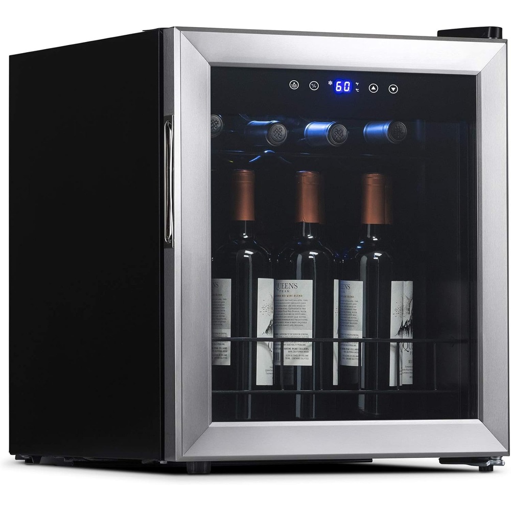 image:imageNewAir 19 Wine Fridge for 23 Bottles Freestanding Wine Cooler Refrigerator with Glass Door Quiet Compressor Cooling amp Digital Thermostat Stainless SteelStainless Steel