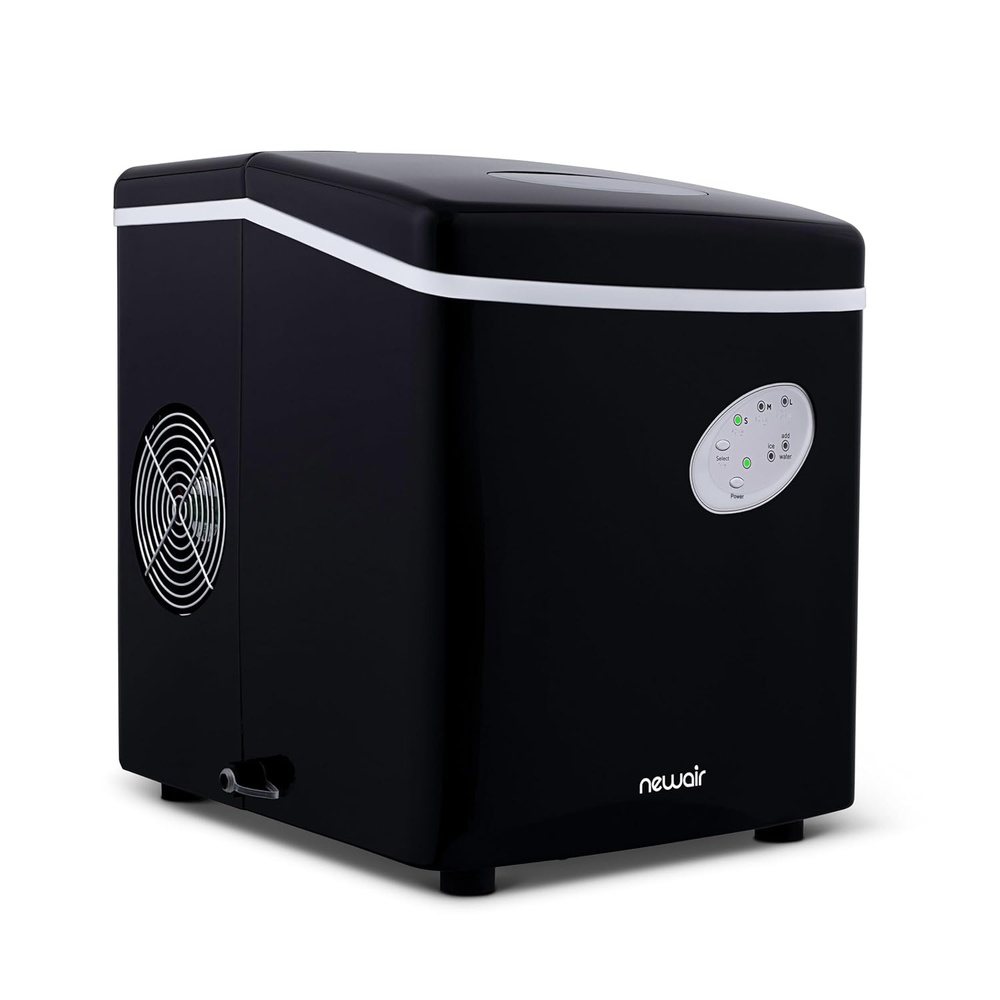 image:imageNewAir Counter Top Ice Maker Machine Black Compact Automatic Ice Maker Cubes Ready in 6 Minutes 28 Pounds in 24 Hours Perfect for HomeKitchenOfficeBarBlack