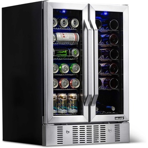 image:imageNewAir 24 Dual Zone Beverage Refrigerator amp Wine Cooler for 18 Bottles amp 60 Cans  Freestanding or BuiltIn Under Counter Mini Fridge for Beer Wine and Soda  Stainless Steel18 Bottle  60 Can
