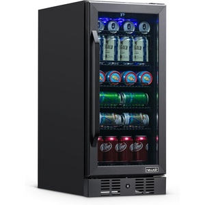 image:imageNewAir 96 Can BuiltIn Beverage Refrigerator  15 Small Mini Fridge for Bedroom Home Bar or Office  Quiet Cooling amp Precise Temperature Control  Black Stainless Steel