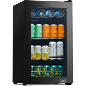 image:imageNewAir Beverage Refrigerator 100 Cans Cooler Free Standing Black Fridge with Reversible Glass Door Mini Fridge Beverage Organizer For Beer Wine Soda and DrinksBlack