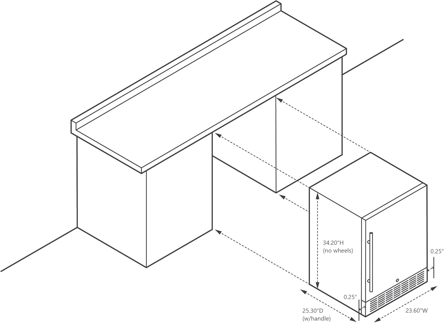 image:imageNewAir 24 Outdoor Beverage Fridge Freestanding or BuiltIn Under counter Refrigerator for Outside Patio Weatherproof Outdoor Fridge for 160 Cans with AutoClosing Door Stainless Steel