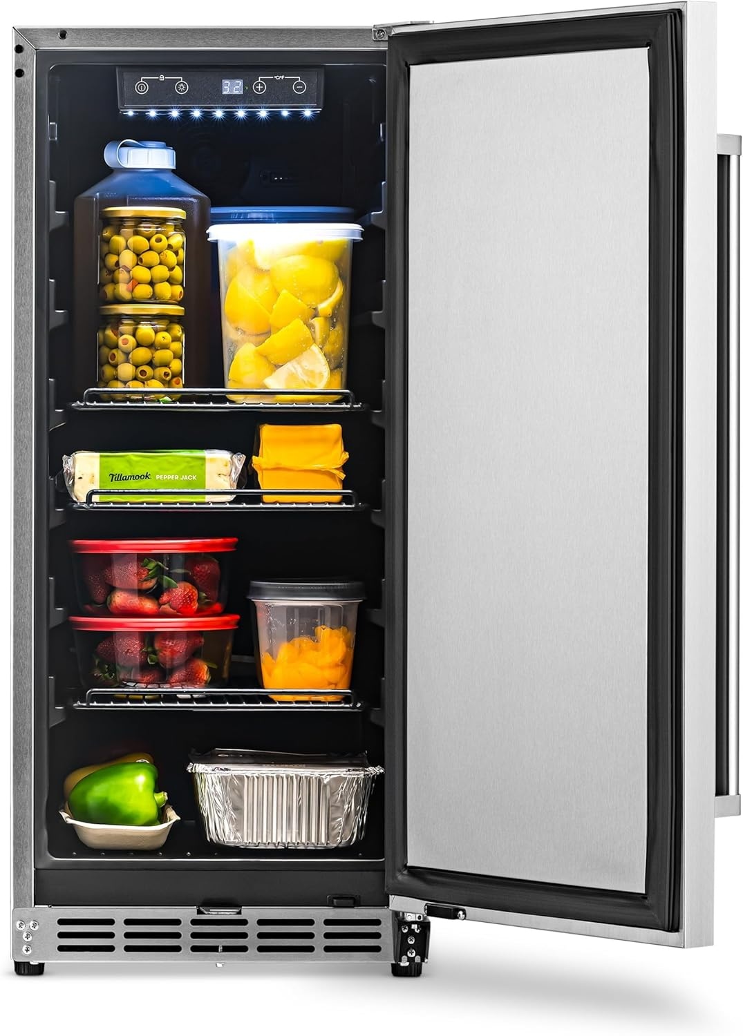 image:imageNewAir 15 Commercial Builtin or Under Counter Refrigerator 32 Cu Ft Weatherproof Outdoor Fridge for Patio Indoor amp Commercial Use Stainless Steel
