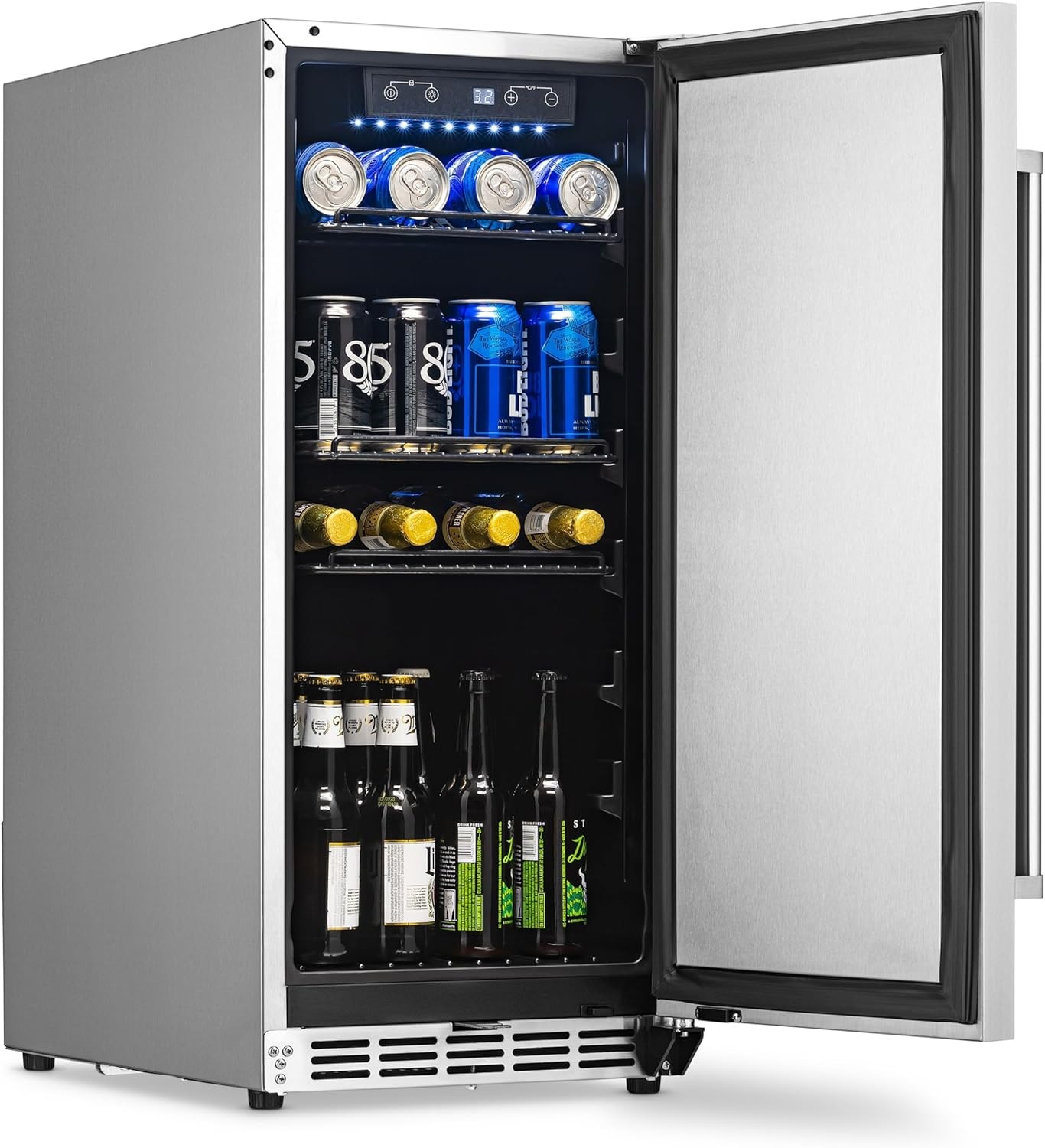 image:imageNewAir 15 Commercial Builtin or Under Counter Refrigerator 32 Cu Ft Weatherproof Outdoor Fridge for Patio Indoor amp Commercial Use Stainless Steel