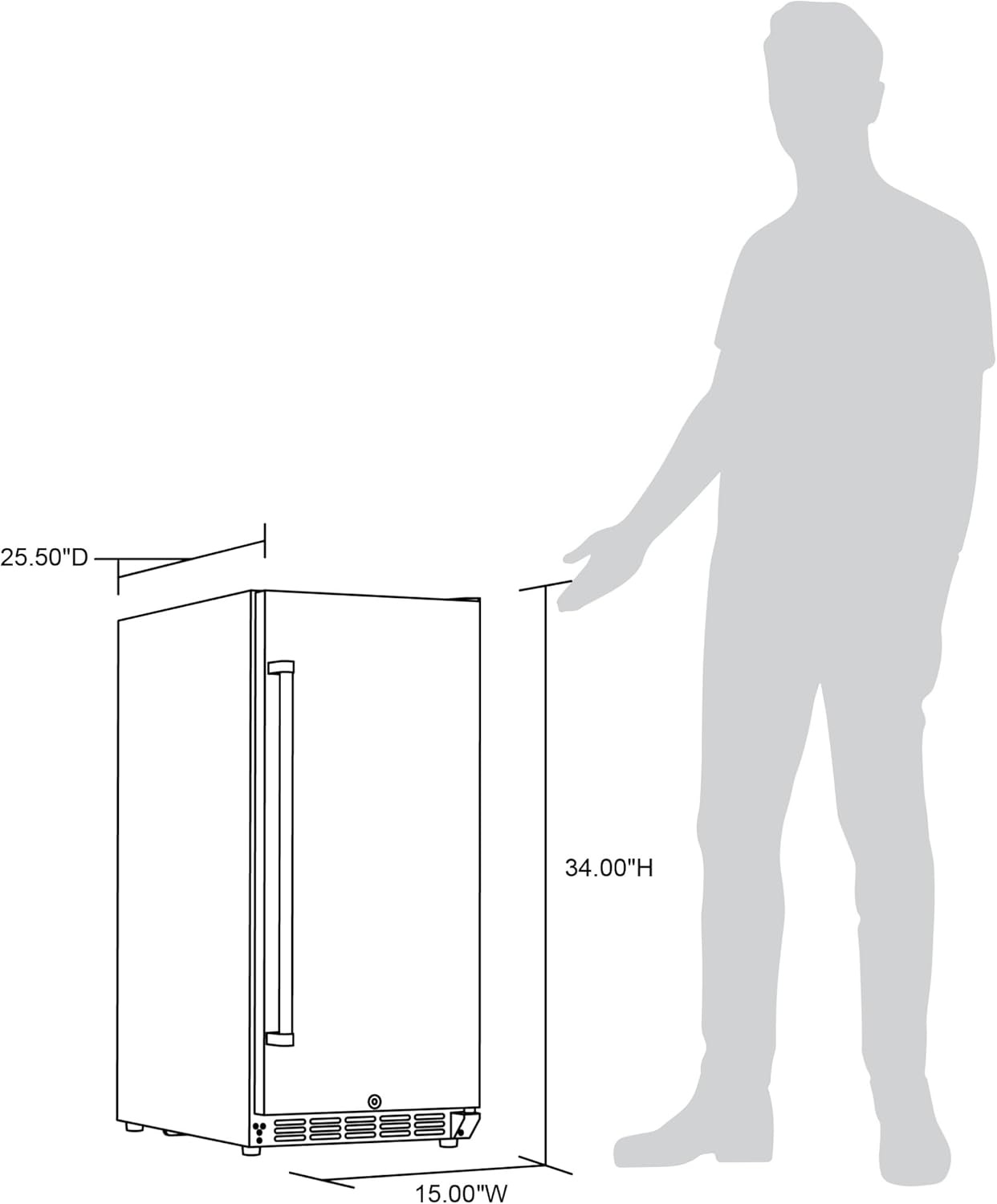 image:imageNewAir 15 Commercial Builtin or Under Counter Refrigerator 32 Cu Ft Weatherproof Outdoor Fridge for Patio Indoor amp Commercial Use Stainless Steel