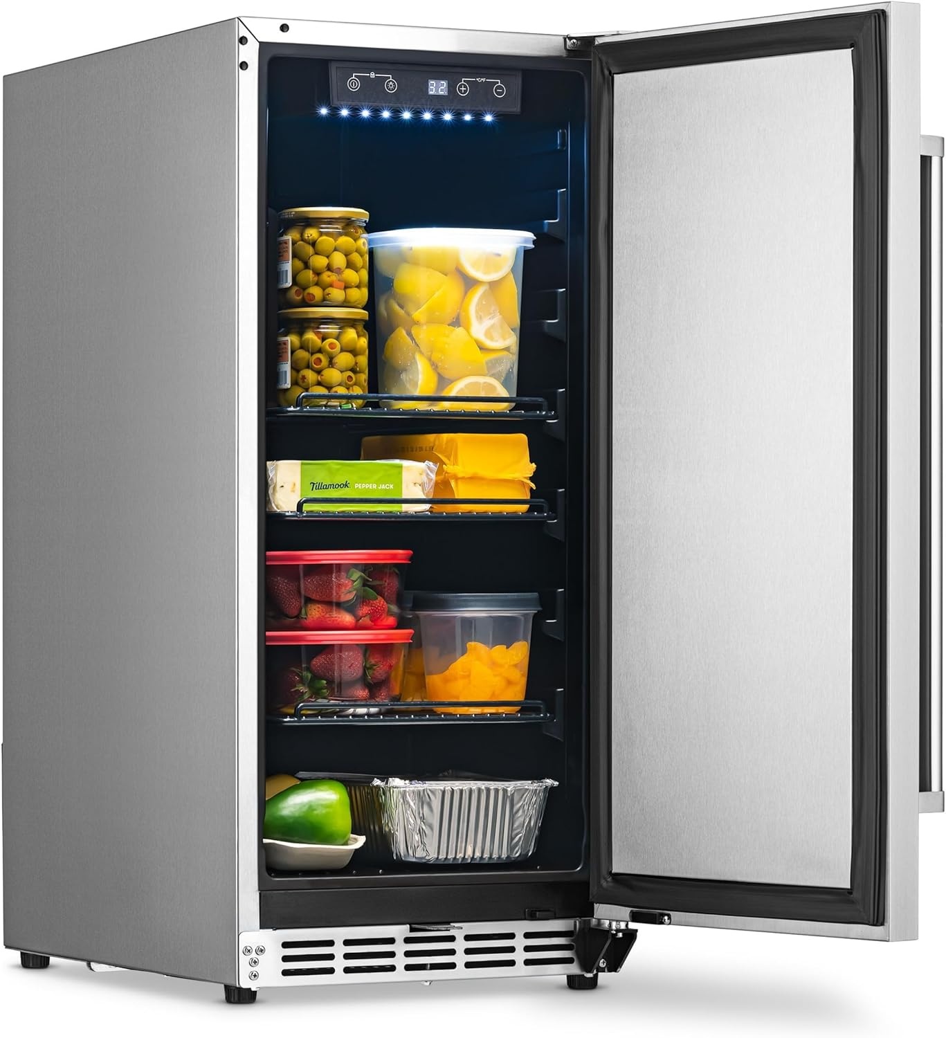 image:imageNewAir 15 Commercial Builtin or Under Counter Refrigerator 32 Cu Ft Weatherproof Outdoor Fridge for Patio Indoor amp Commercial Use Stainless Steel