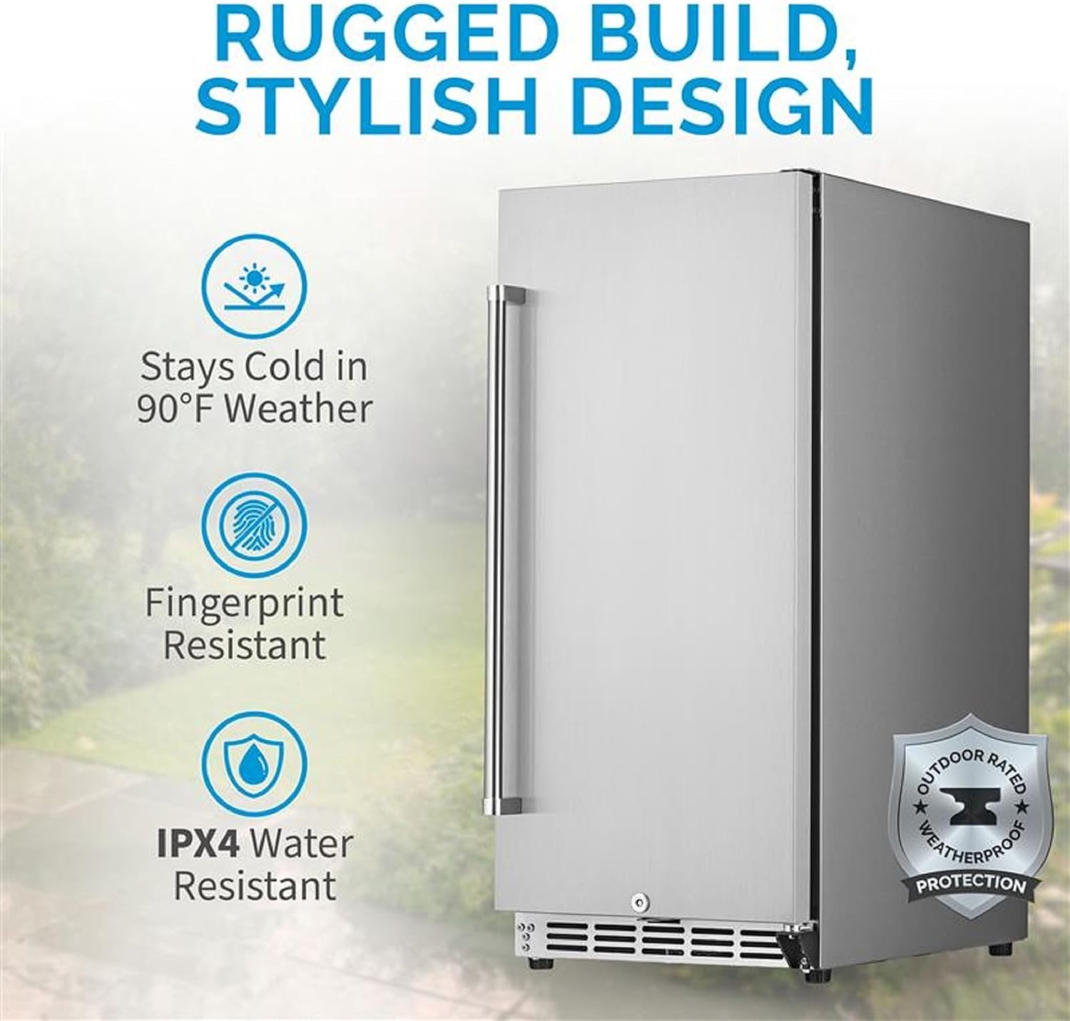 image:imageNewAir 15 Commercial Builtin or Under Counter Refrigerator 32 Cu Ft Weatherproof Outdoor Fridge for Patio Indoor amp Commercial Use Stainless Steel