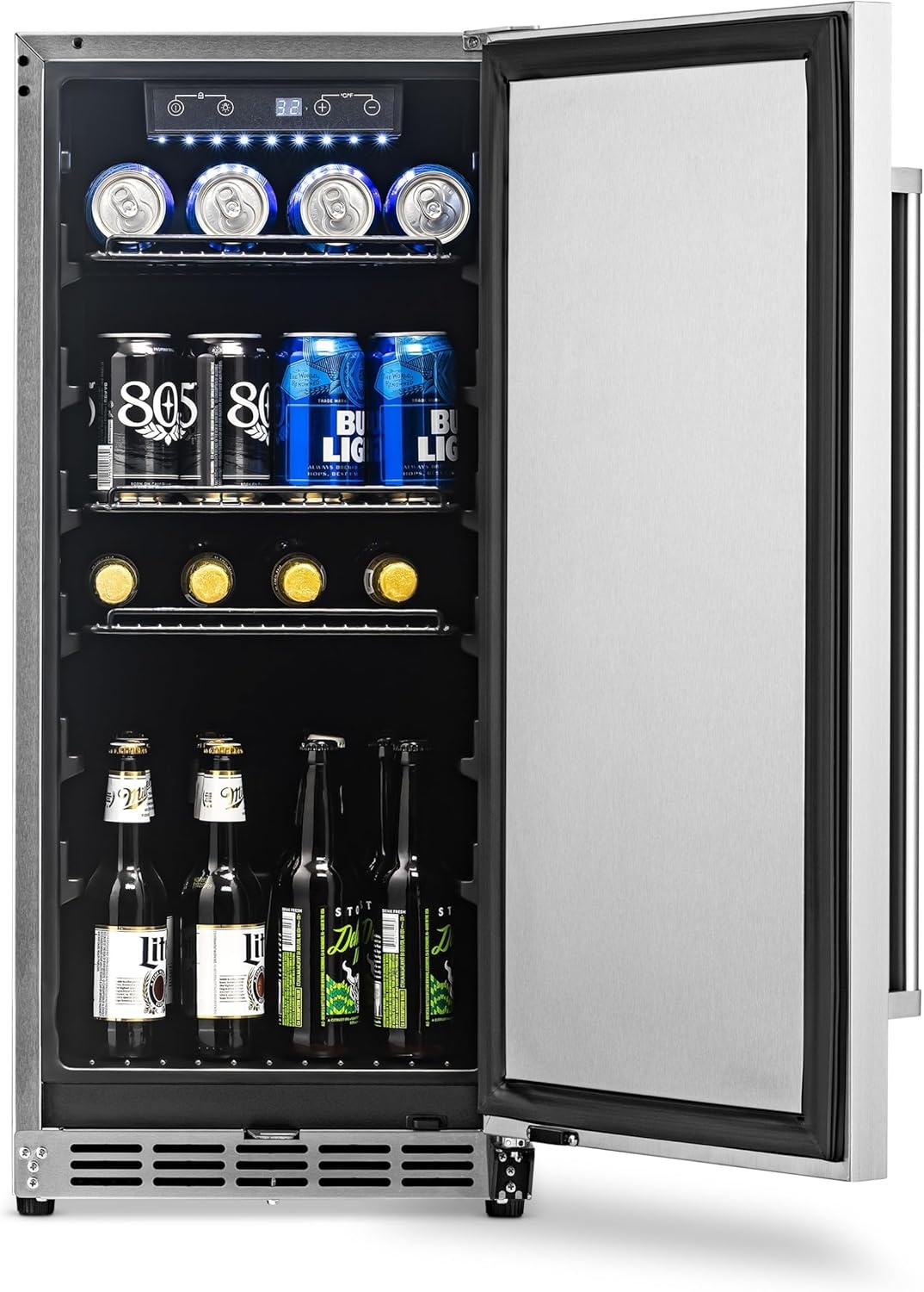 image:imageNewAir 15 Commercial Builtin or Under Counter Refrigerator 32 Cu Ft Weatherproof Outdoor Fridge for Patio Indoor amp Commercial Use Stainless Steel