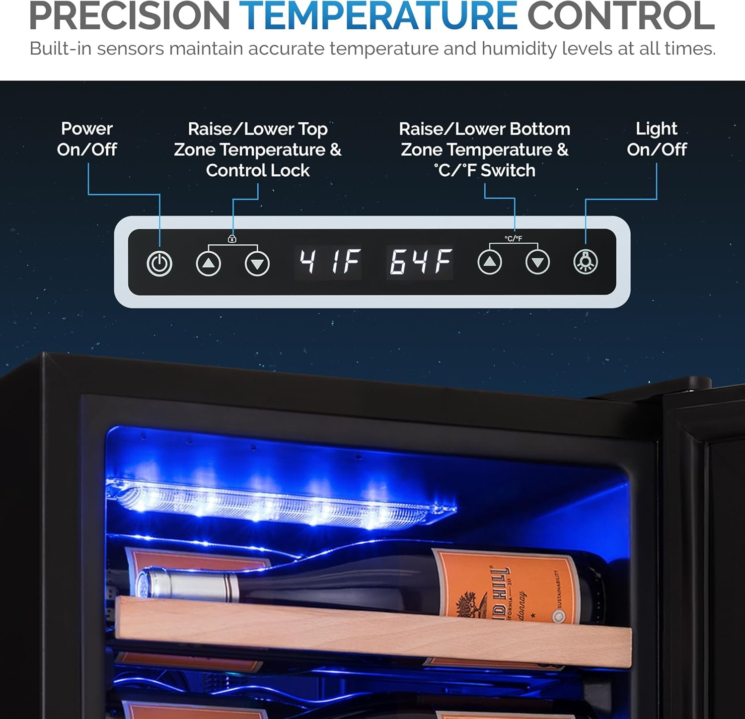 image:imageNewAir Shadow Series Wine Cooler Refrigerator 56 Bottles Dual Temperature Zones Freestanding Mirrored Wine and Beverage Fridge with DoubleLayer Tempered Glass Door amp Compressor Cooling for Wine56 bottle
