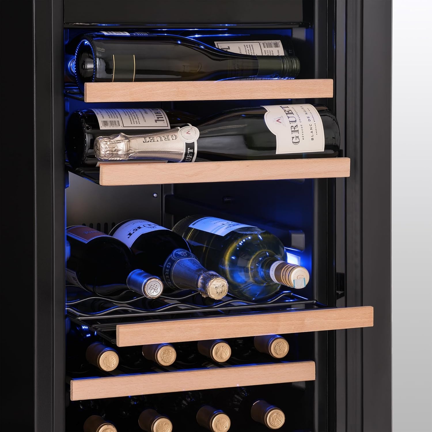 image:imageNewAir Shadow Series Wine Cooler Refrigerator 56 Bottles Dual Temperature Zones Freestanding Mirrored Wine and Beverage Fridge with DoubleLayer Tempered Glass Door amp Compressor Cooling for Wine56 bottle