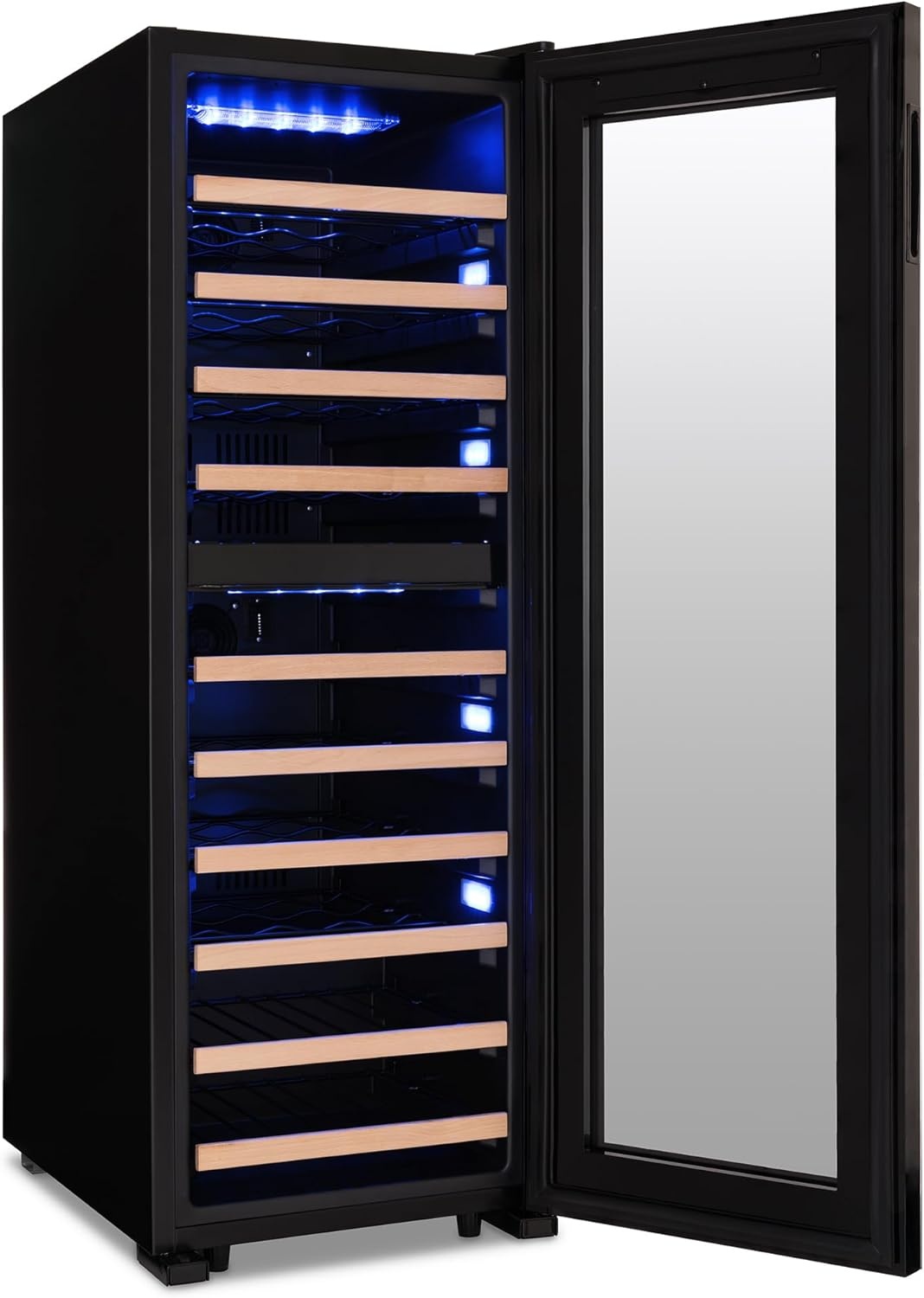 image:imageNewAir Shadow Series Wine Cooler Refrigerator 56 Bottles Dual Temperature Zones Freestanding Mirrored Wine and Beverage Fridge with DoubleLayer Tempered Glass Door amp Compressor Cooling for Wine56 bottle