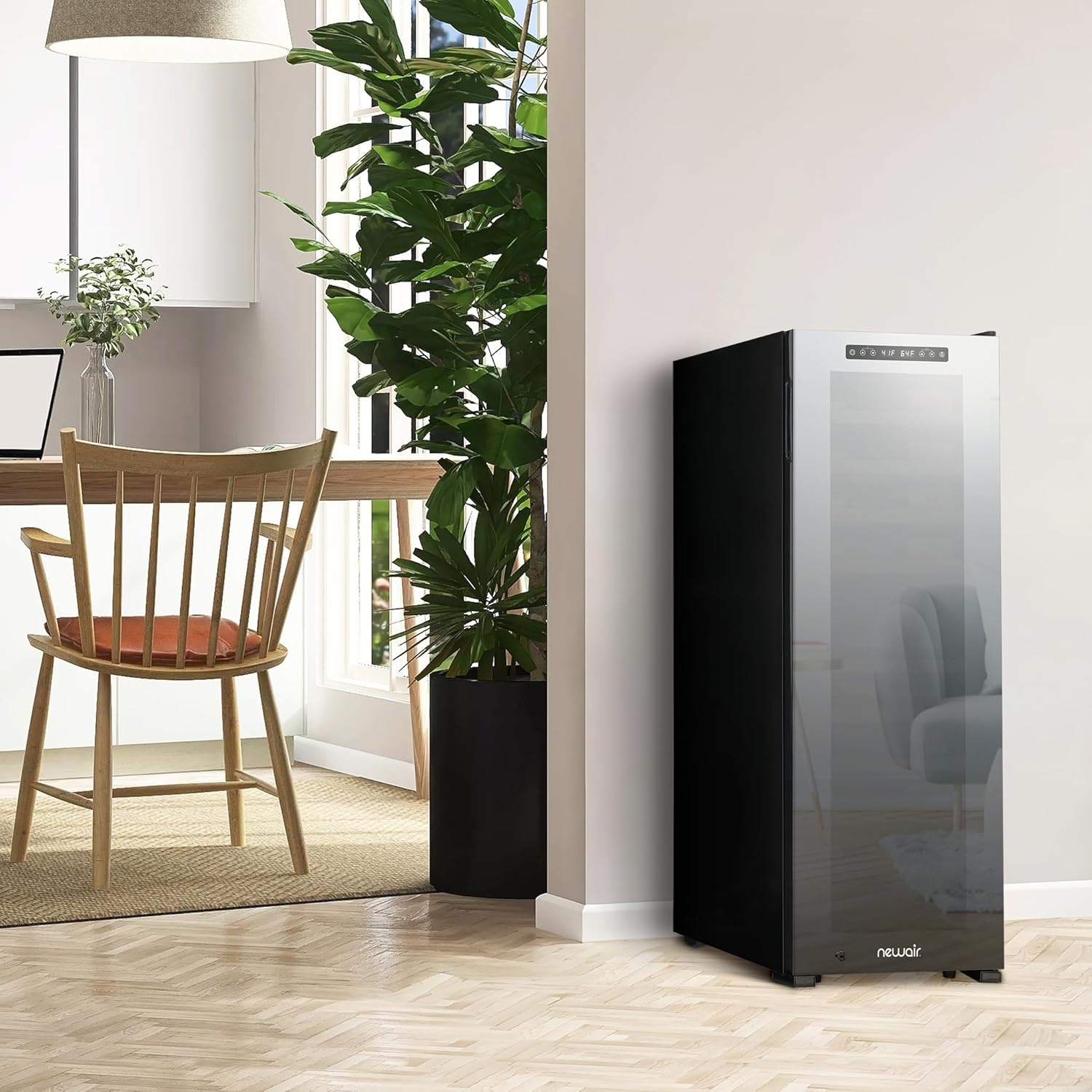 image:imageNewAir Shadow Series Wine Cooler Refrigerator 56 Bottles Dual Temperature Zones Freestanding Mirrored Wine and Beverage Fridge with DoubleLayer Tempered Glass Door amp Compressor Cooling for Wine56 bottle