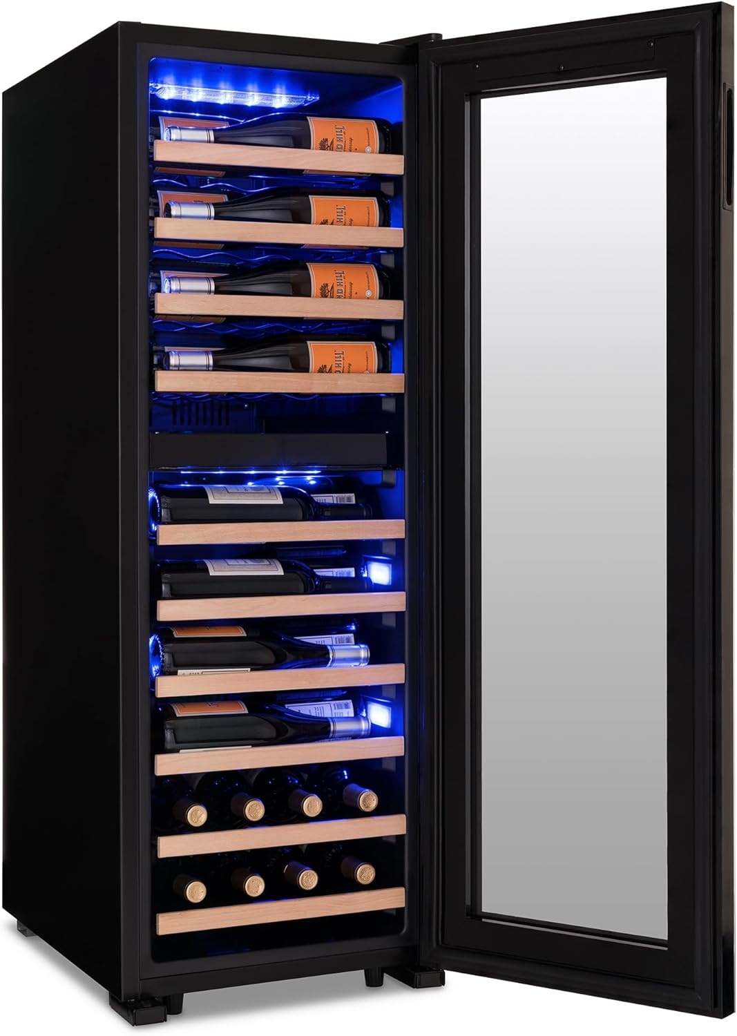 image:imageNewAir Shadow Series Wine Cooler Refrigerator 56 Bottles Dual Temperature Zones Freestanding Mirrored Wine and Beverage Fridge with DoubleLayer Tempered Glass Door amp Compressor Cooling for Wine56 bottle